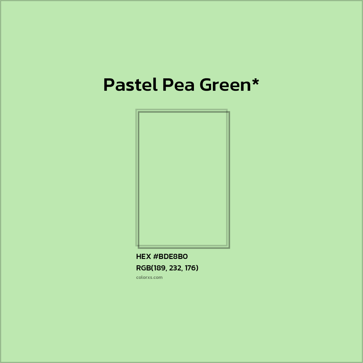 HEX #BDE8B0 Color Name, Color Code, Palettes, Similar Paints, Images