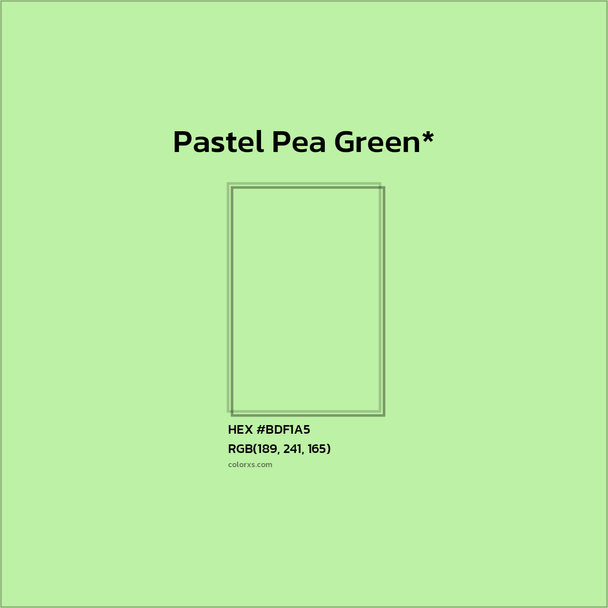 HEX #BDF1A5 Color Name, Color Code, Palettes, Similar Paints, Images