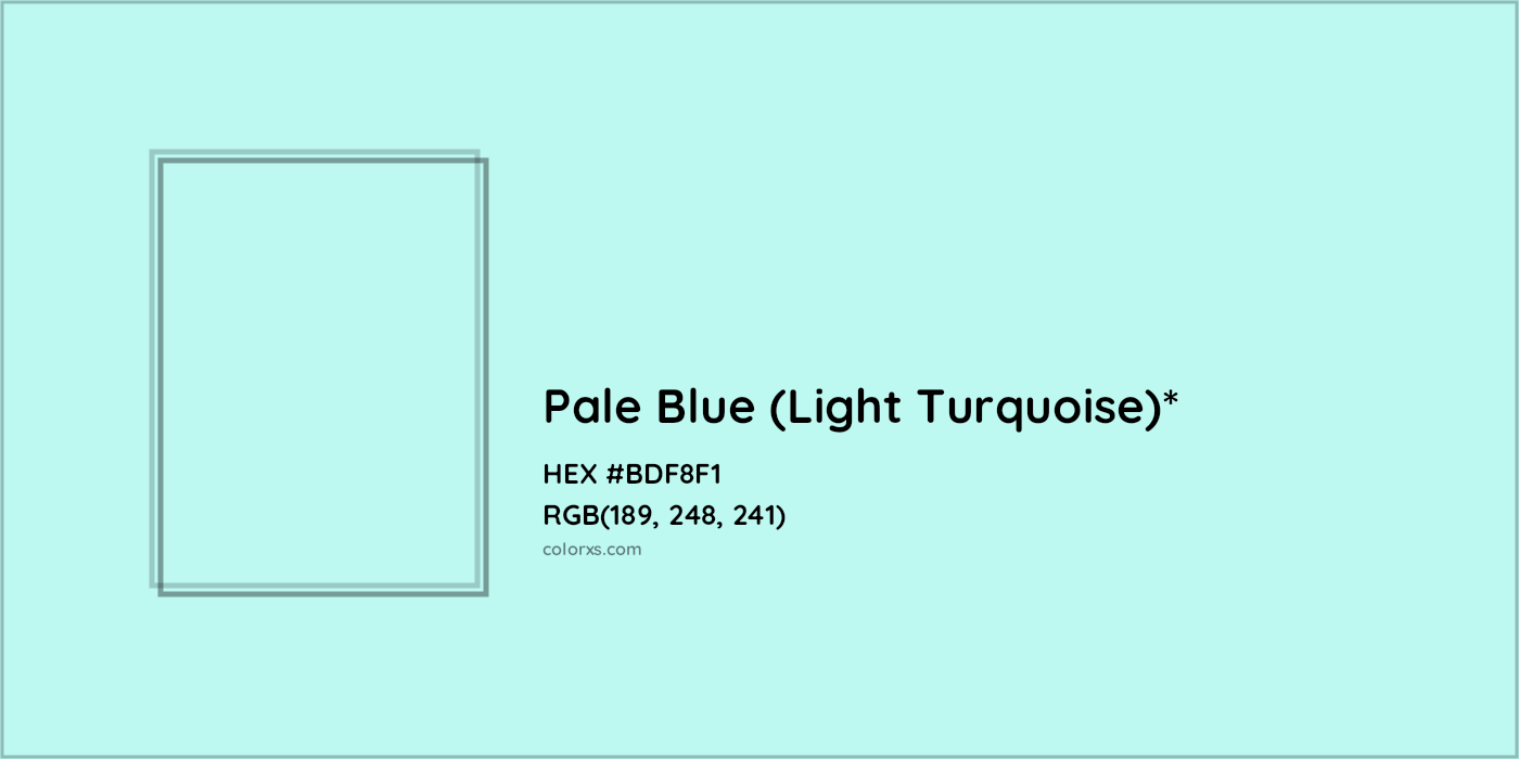 HEX #BDF8F1 Color Name, Color Code, Palettes, Similar Paints, Images
