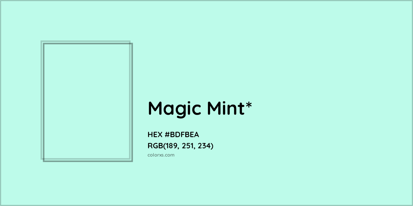 HEX #BDFBEA Color Name, Color Code, Palettes, Similar Paints, Images
