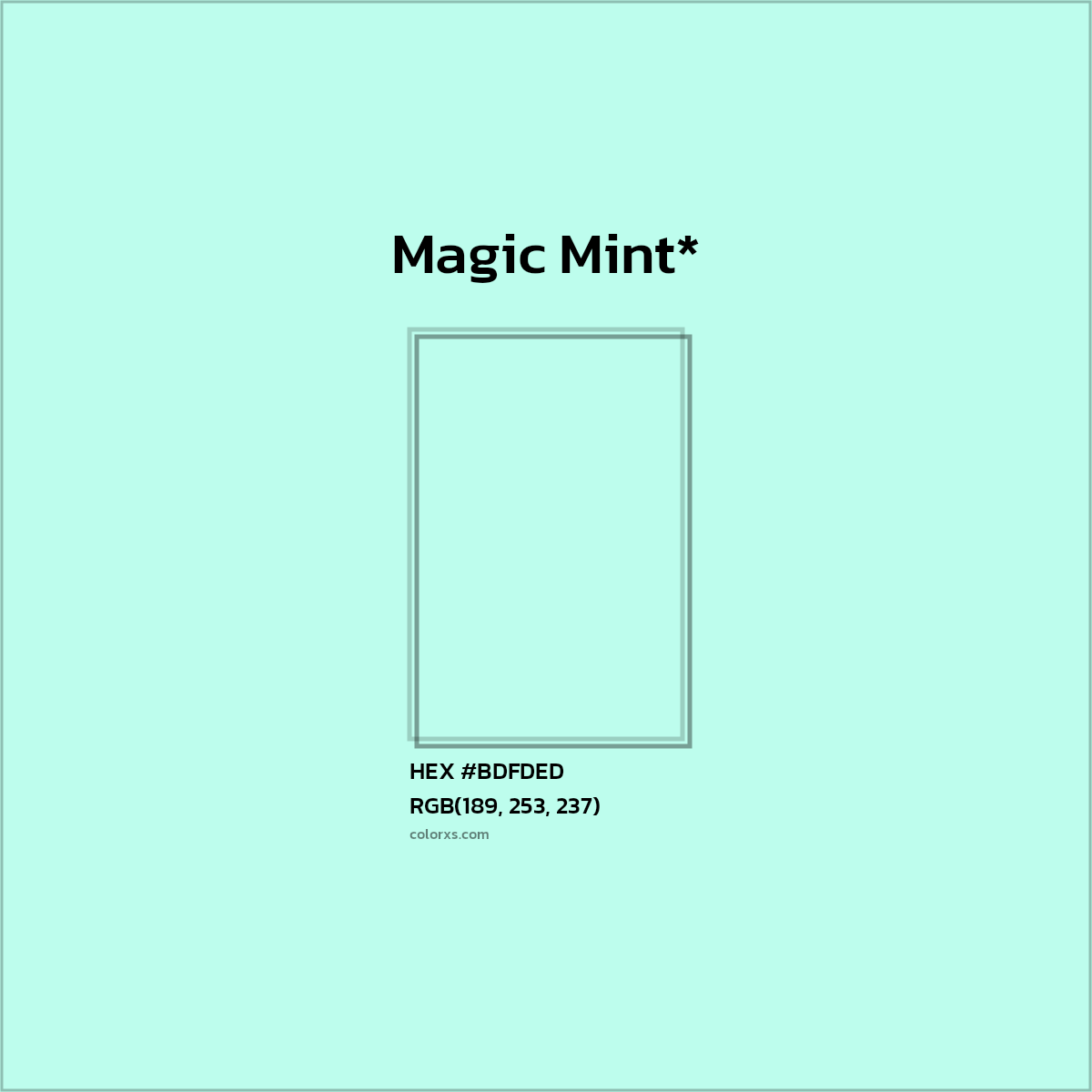 HEX #BDFDED Color Name, Color Code, Palettes, Similar Paints, Images
