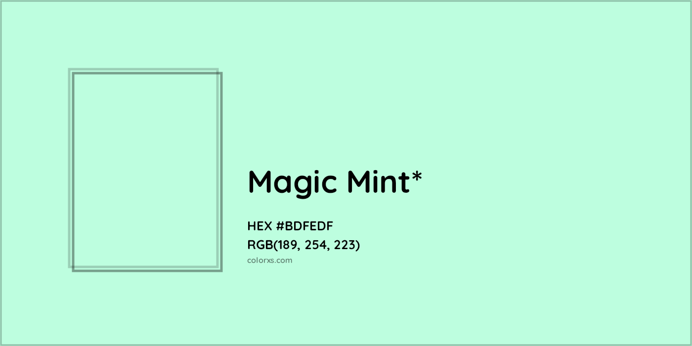 HEX #BDFEDF Color Name, Color Code, Palettes, Similar Paints, Images