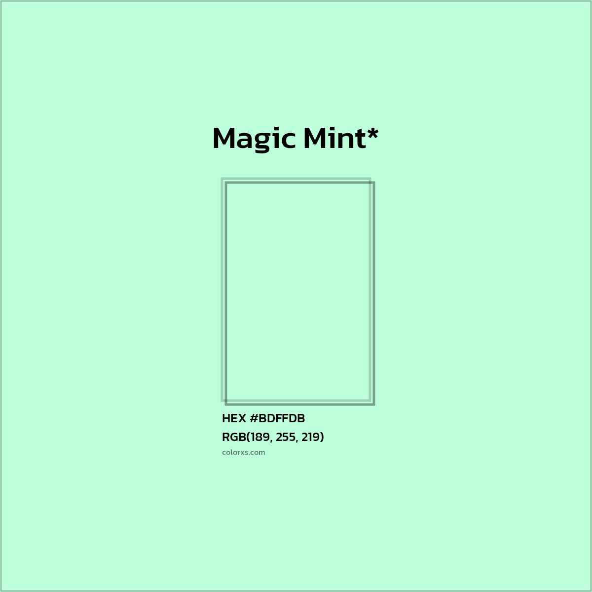 HEX #BDFFDB Color Name, Color Code, Palettes, Similar Paints, Images