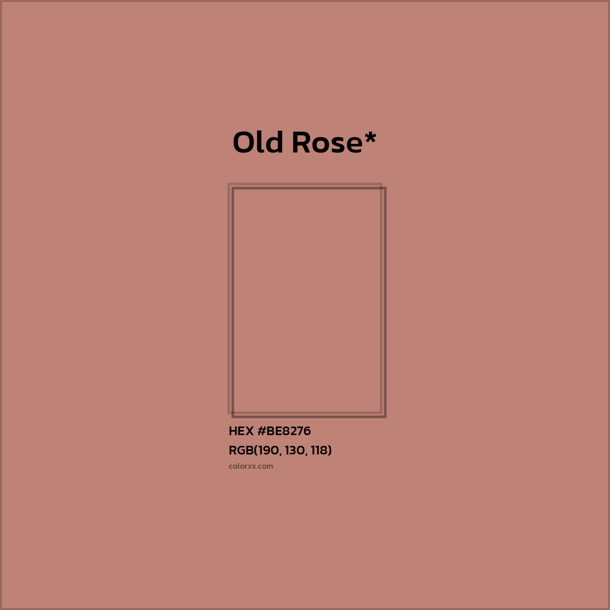 HEX #BE8276 Color Name, Color Code, Palettes, Similar Paints, Images
