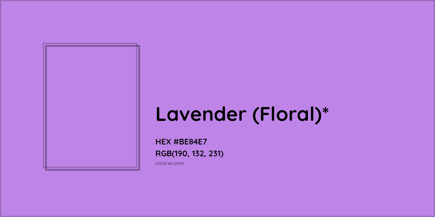 HEX #BE84E7 Color Name, Color Code, Palettes, Similar Paints, Images
