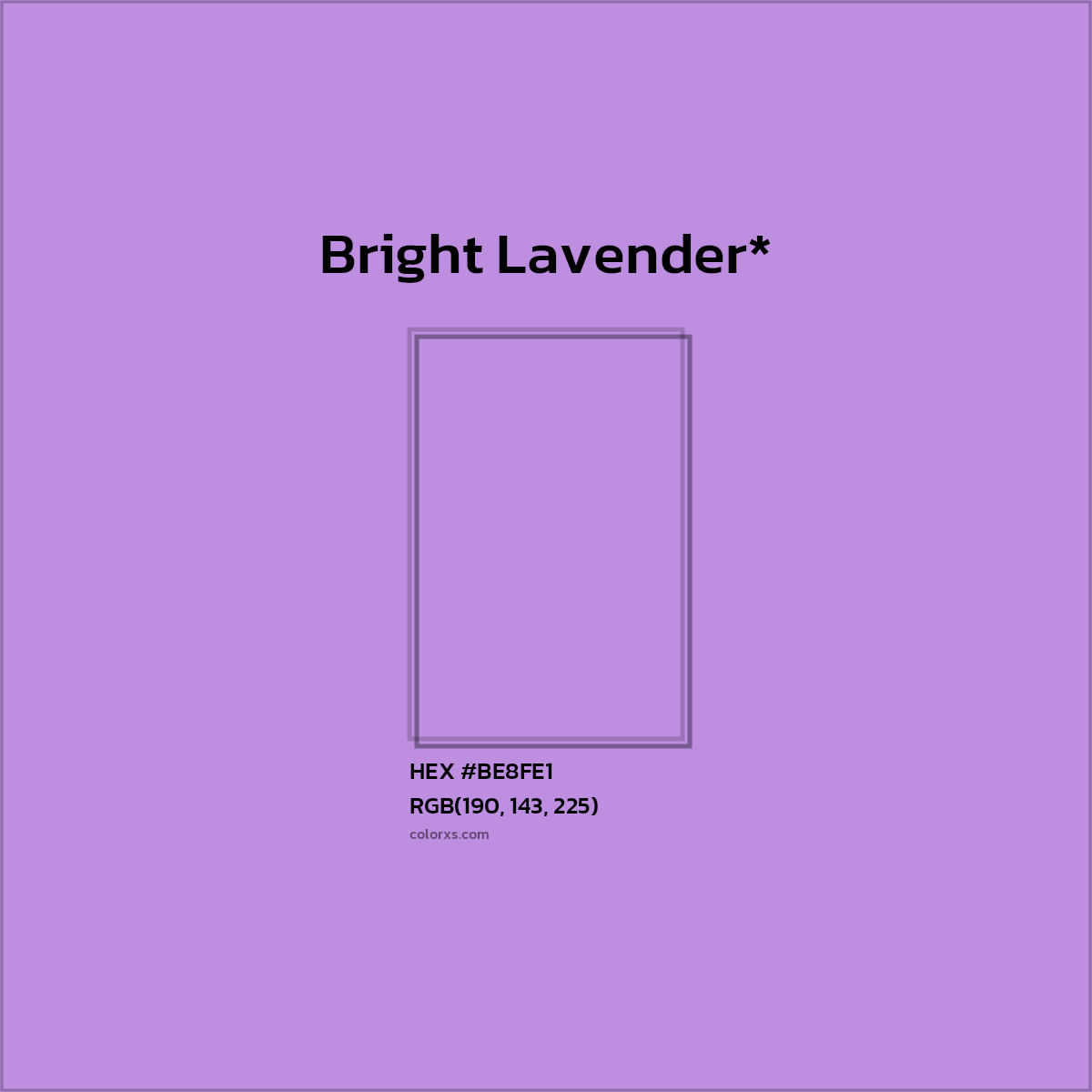 HEX #BE8FE1 Color Name, Color Code, Palettes, Similar Paints, Images