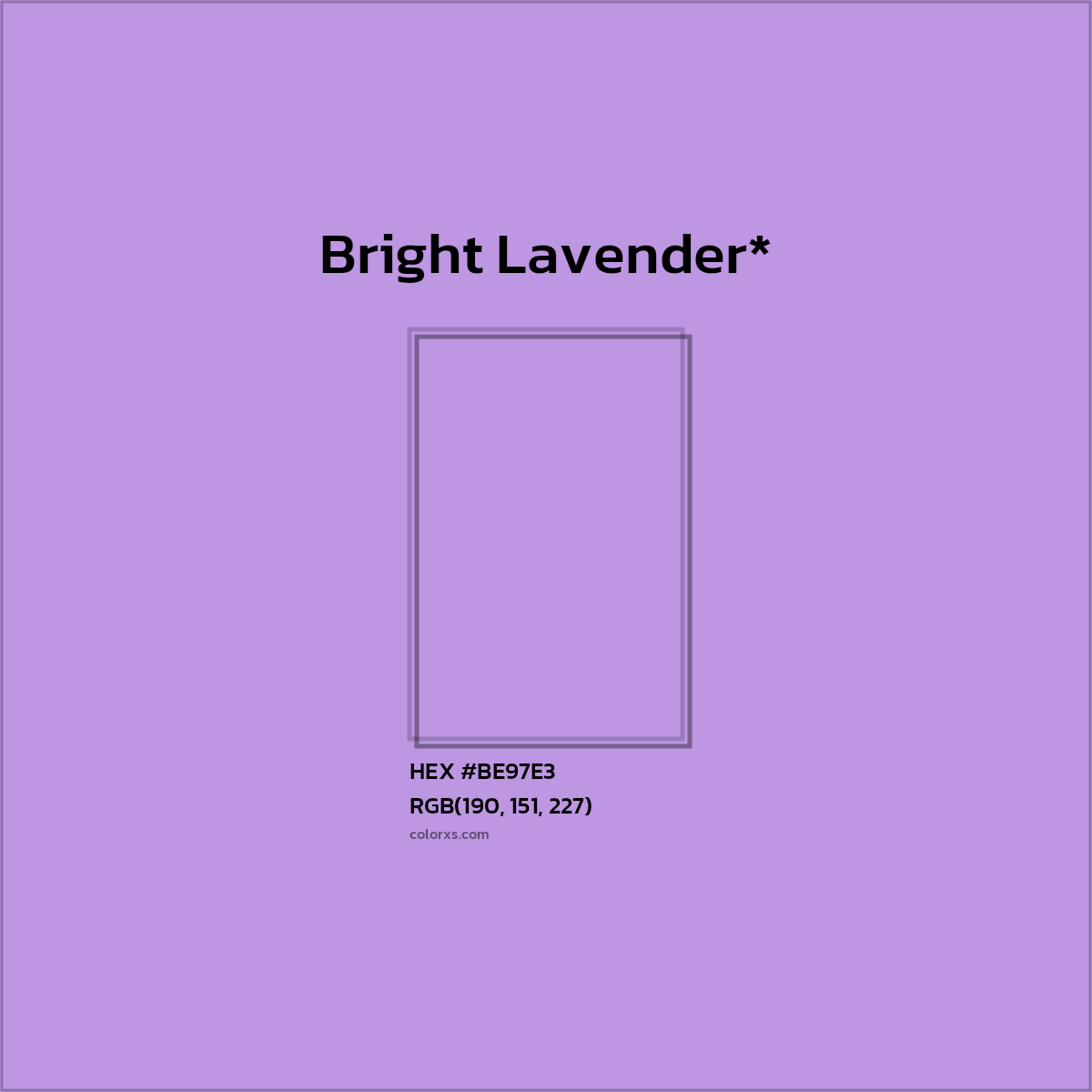 HEX #BE97E3 Color Name, Color Code, Palettes, Similar Paints, Images