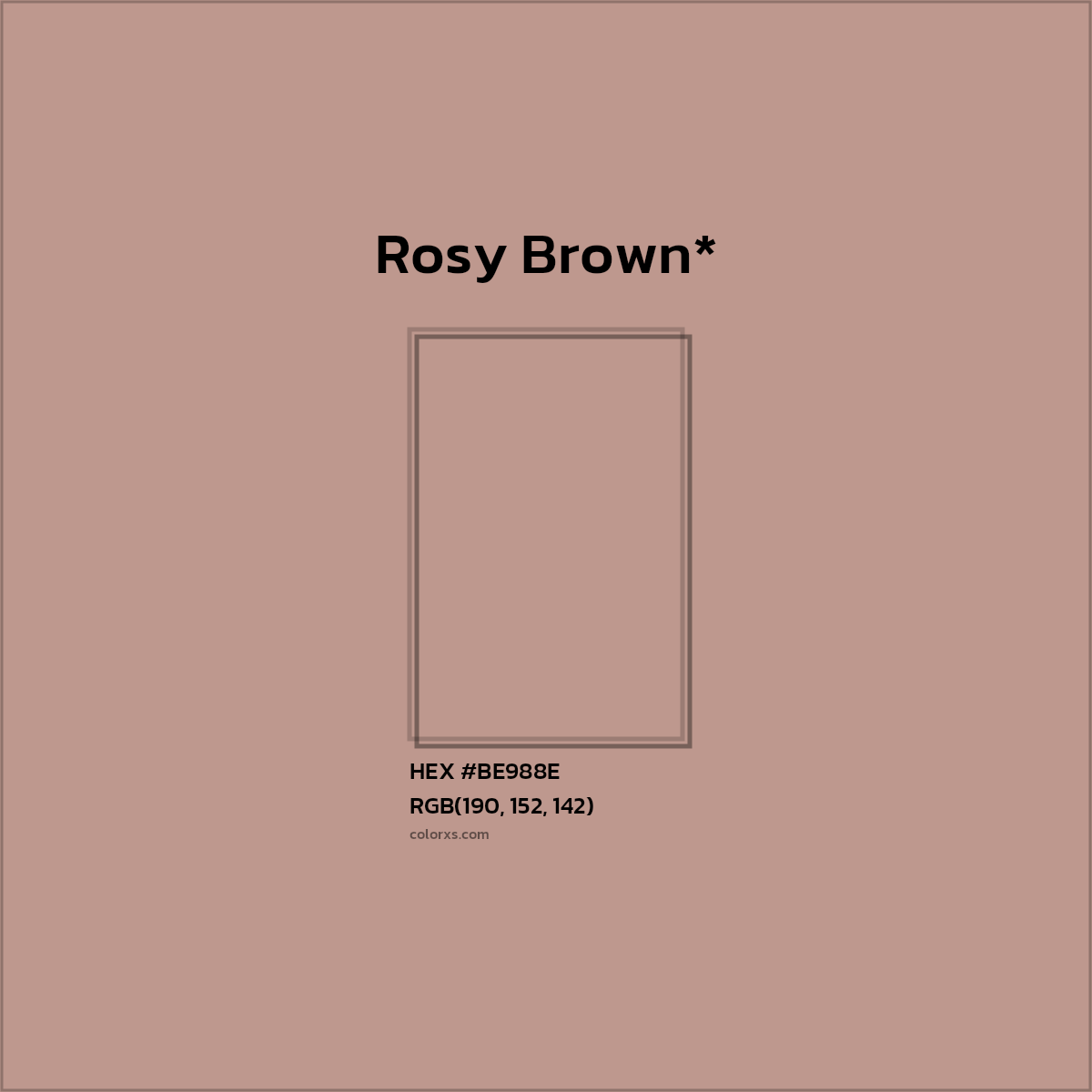 HEX #BE988E Color Name, Color Code, Palettes, Similar Paints, Images