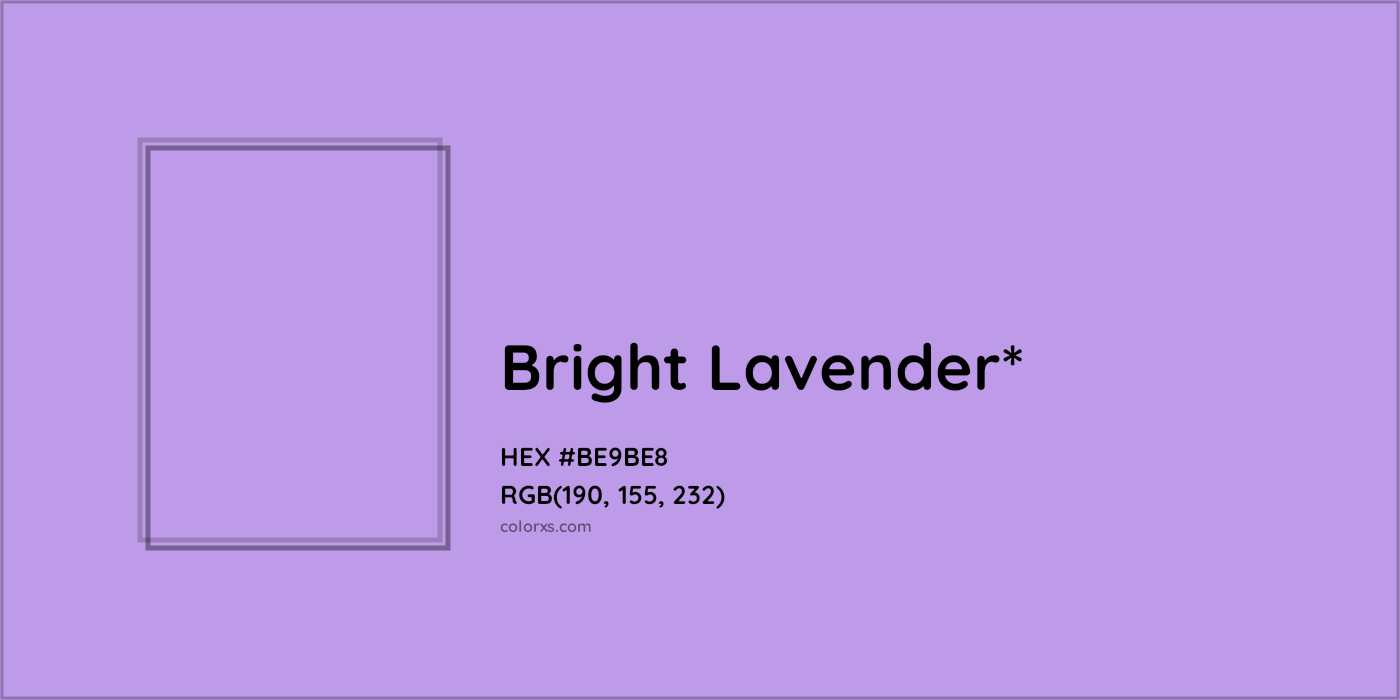 HEX #BE9BE8 Color Name, Color Code, Palettes, Similar Paints, Images