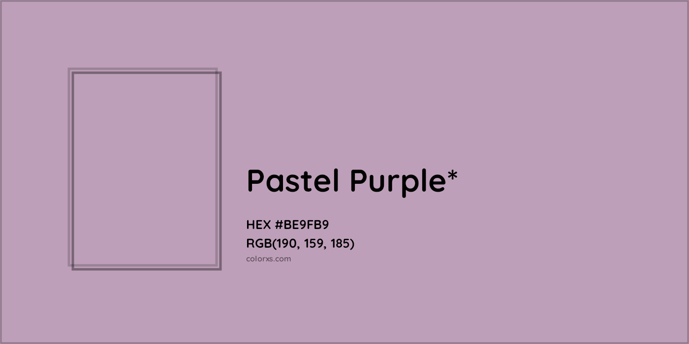 HEX #BE9FB9 Color Name, Color Code, Palettes, Similar Paints, Images