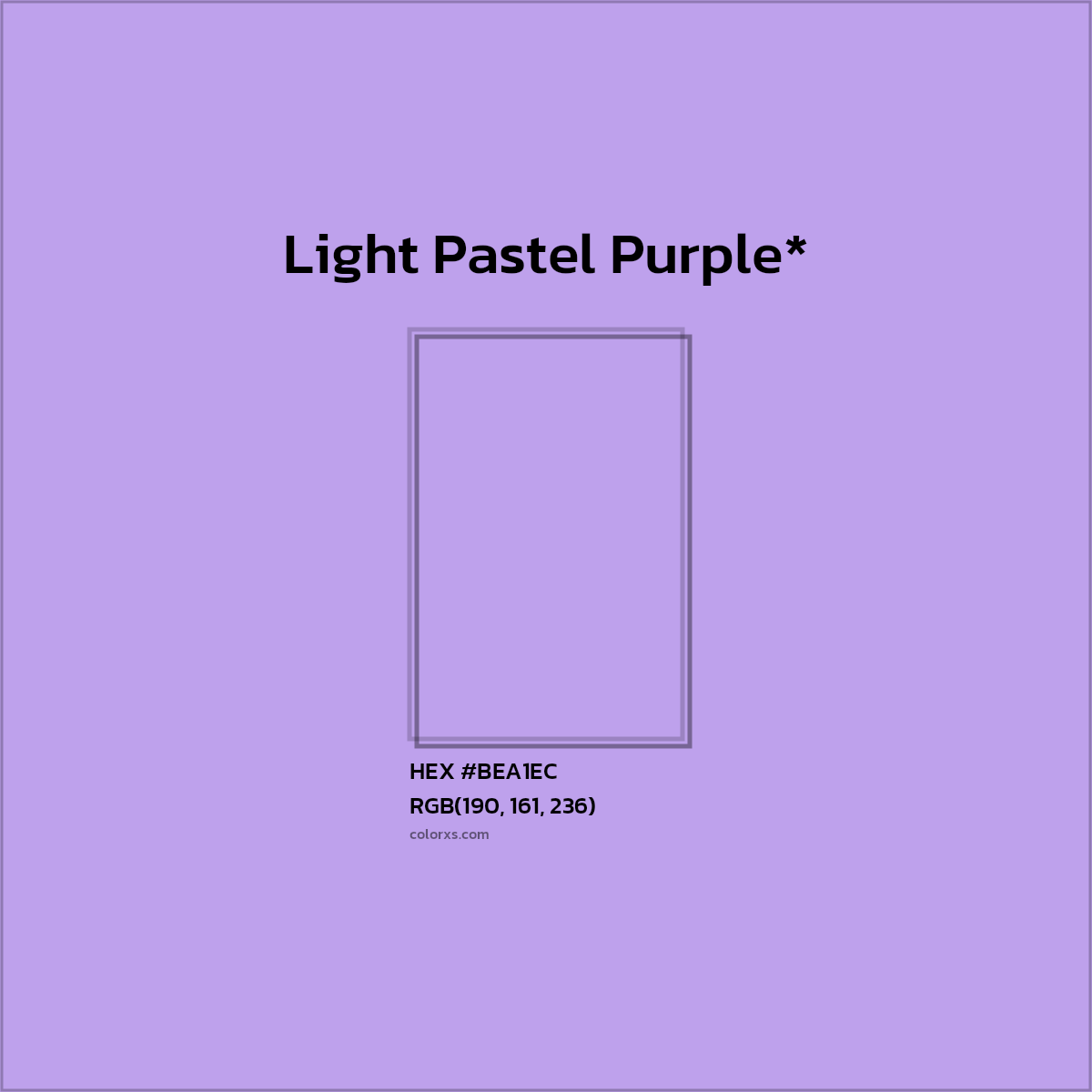 HEX #BEA1EC Color Name, Color Code, Palettes, Similar Paints, Images