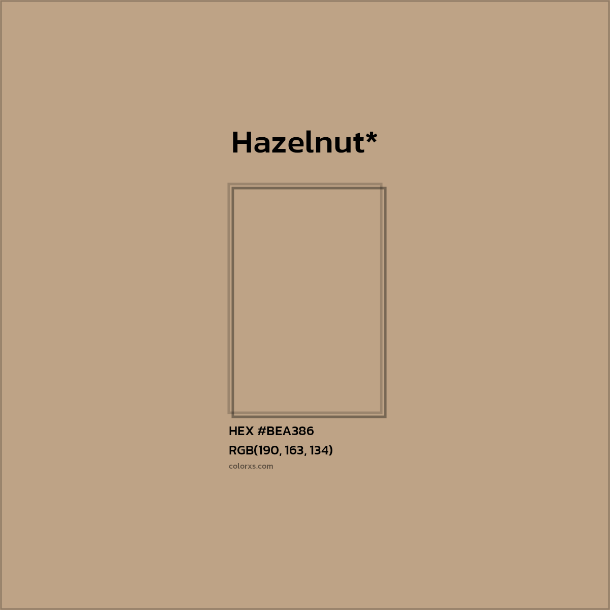 HEX #BEA386 Color Name, Color Code, Palettes, Similar Paints, Images
