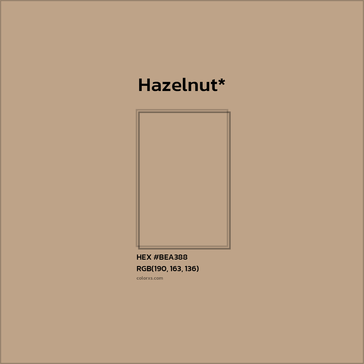 HEX #BEA388 Color Name, Color Code, Palettes, Similar Paints, Images