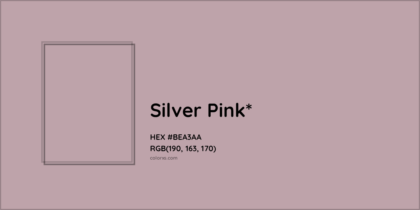 HEX #BEA3AA Color Name, Color Code, Palettes, Similar Paints, Images