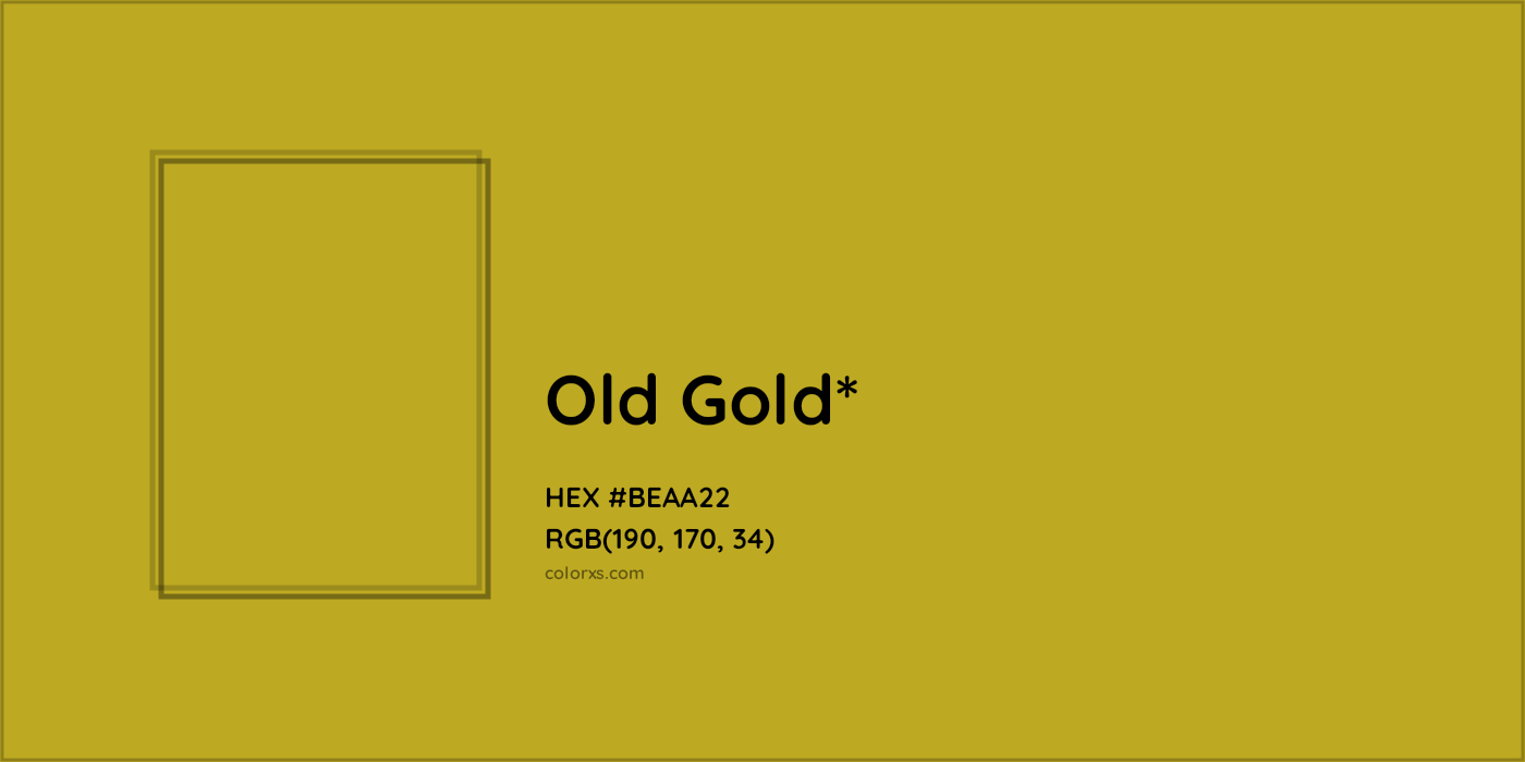 HEX #BEAA22 Color Name, Color Code, Palettes, Similar Paints, Images