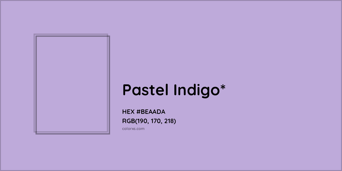 HEX #BEAADA Color Name, Color Code, Palettes, Similar Paints, Images