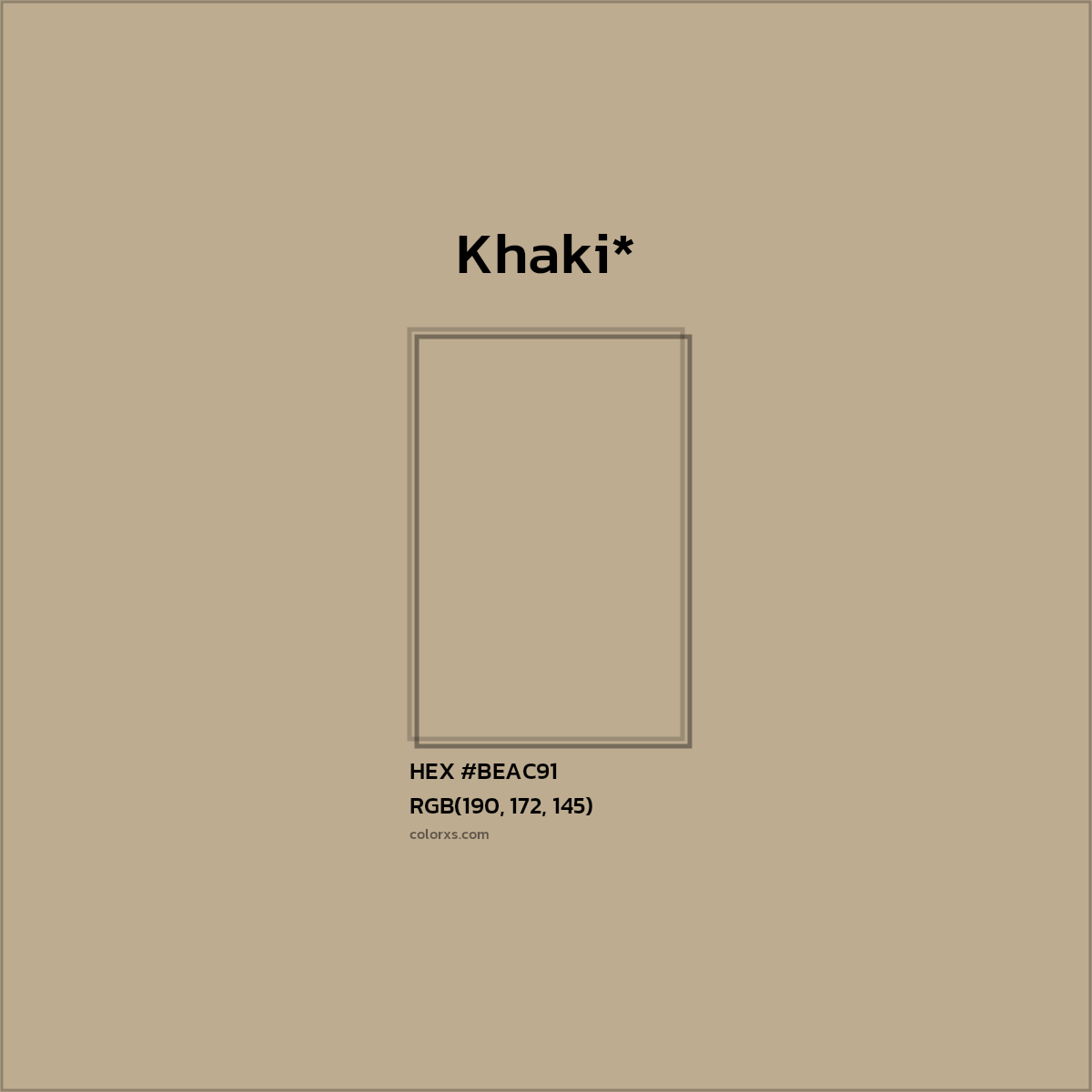 HEX #BEAC91 Color Name, Color Code, Palettes, Similar Paints, Images