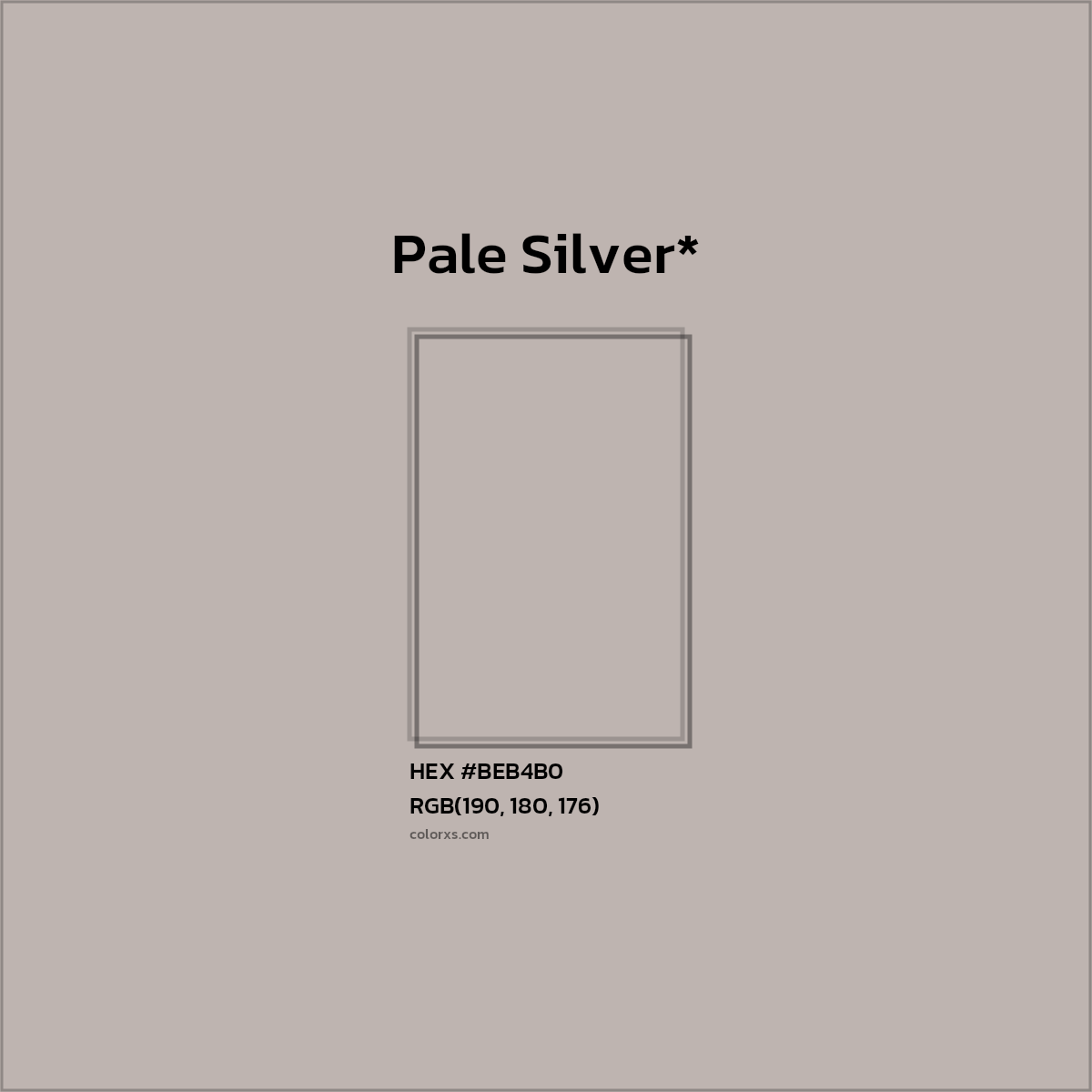 HEX #BEB4B0 Color Name, Color Code, Palettes, Similar Paints, Images