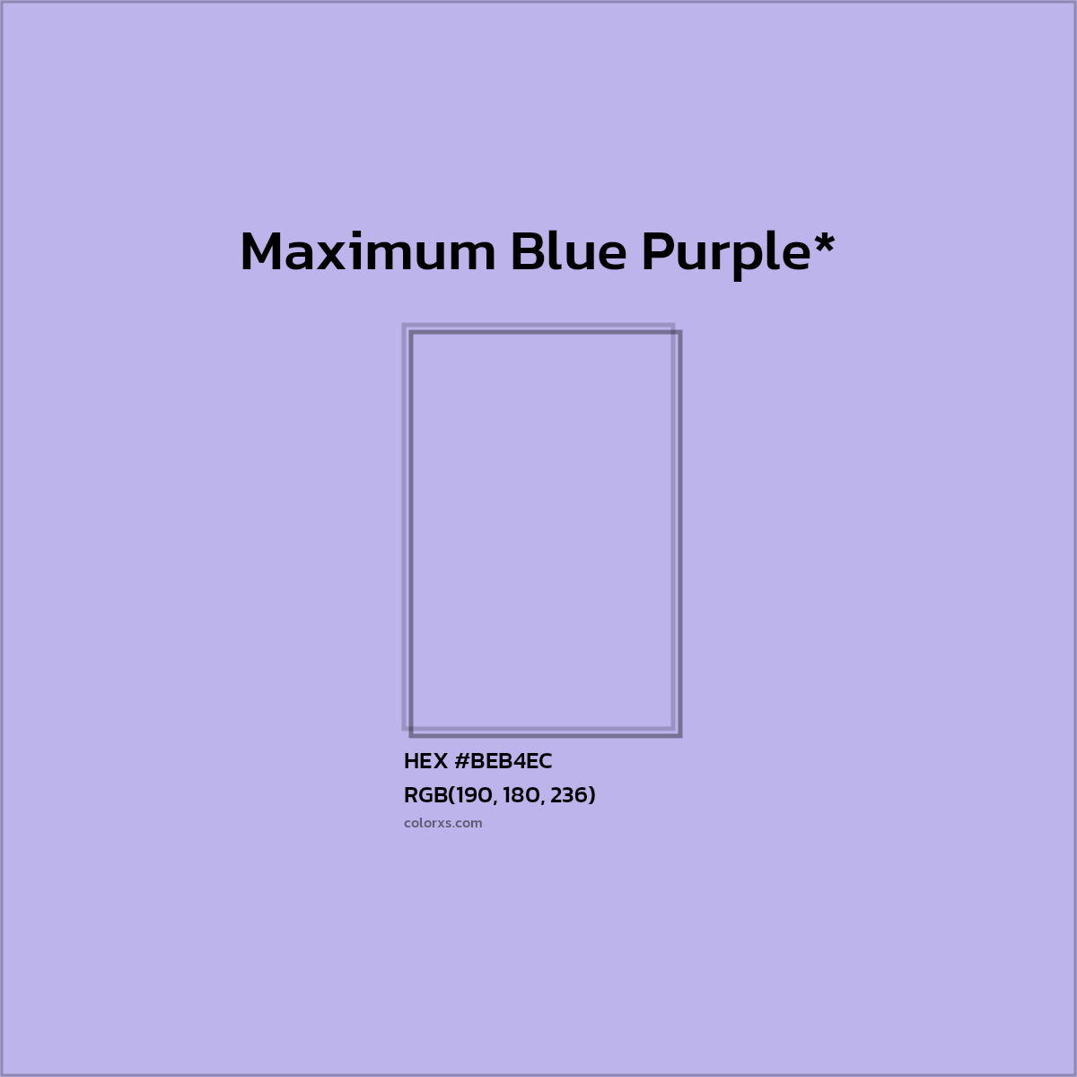 HEX #BEB4EC Color Name, Color Code, Palettes, Similar Paints, Images