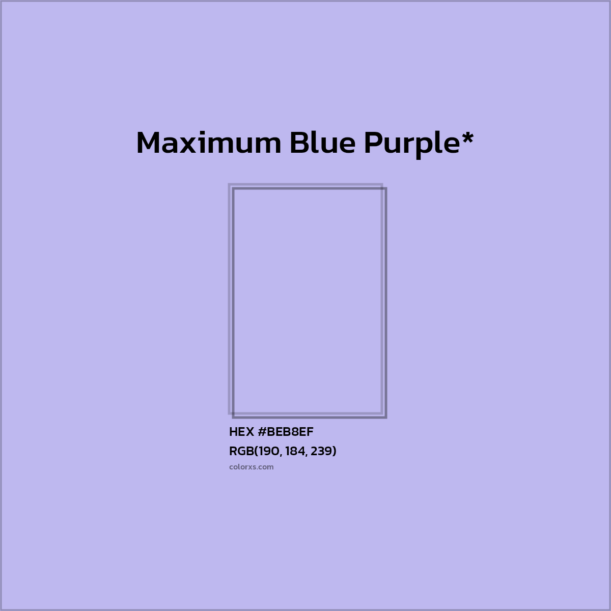 HEX #BEB8EF Color Name, Color Code, Palettes, Similar Paints, Images