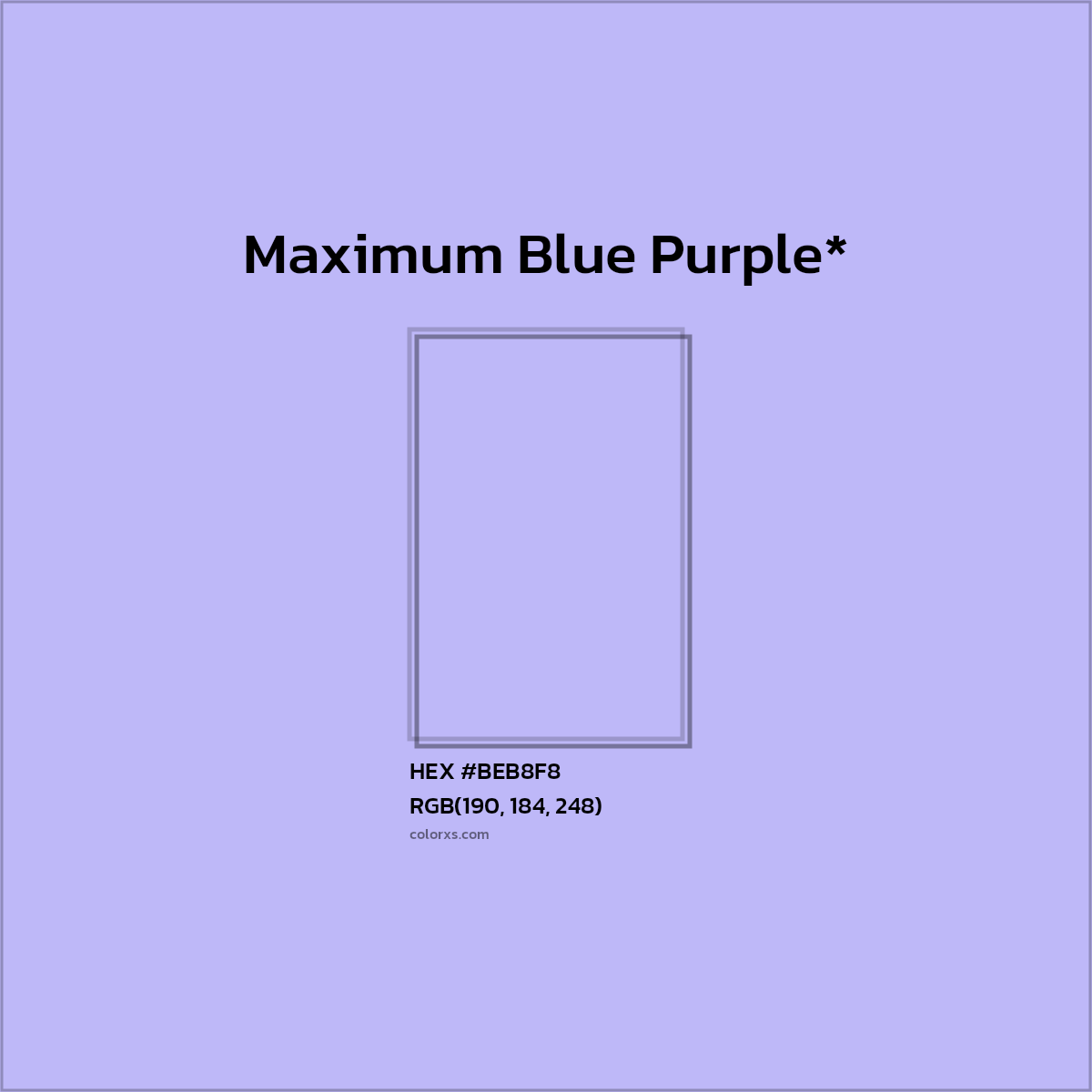 HEX #BEB8F8 Color Name, Color Code, Palettes, Similar Paints, Images