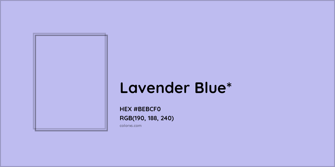HEX #BEBCF0 Color Name, Color Code, Palettes, Similar Paints, Images