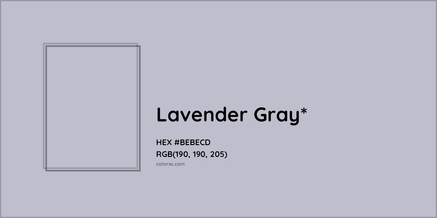 HEX #BEBECD Color Name, Color Code, Palettes, Similar Paints, Images