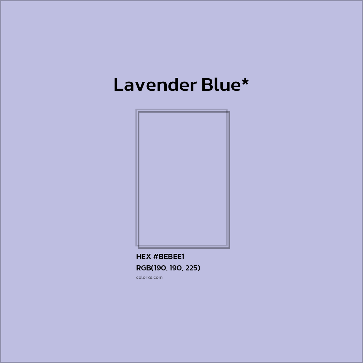 HEX #BEBEE1 Color Name, Color Code, Palettes, Similar Paints, Images