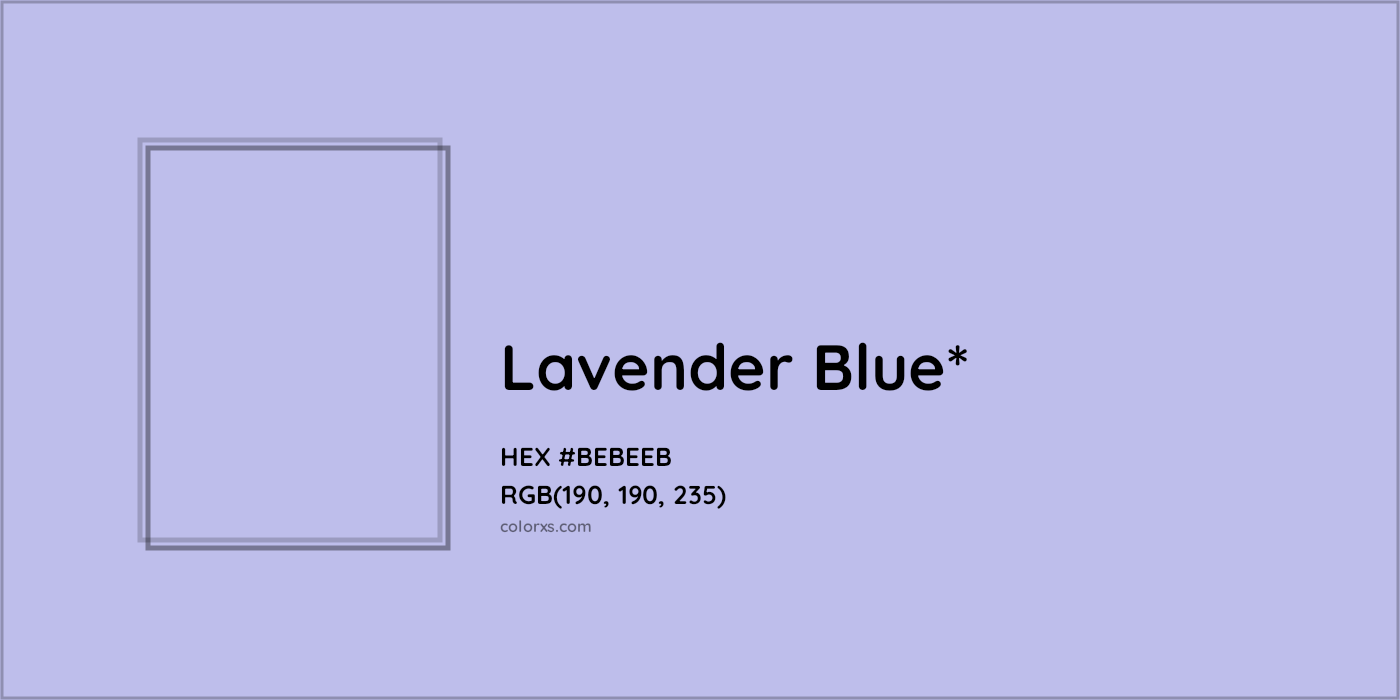 HEX #BEBEEB Color Name, Color Code, Palettes, Similar Paints, Images