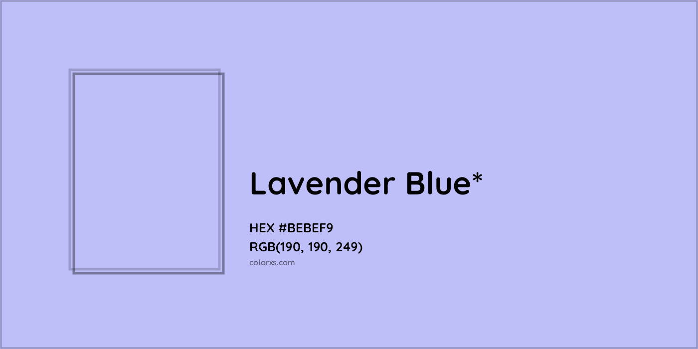 HEX #BEBEF9 Color Name, Color Code, Palettes, Similar Paints, Images