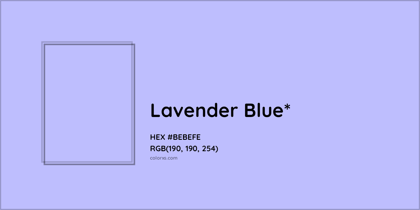 HEX #BEBEFE Color Name, Color Code, Palettes, Similar Paints, Images