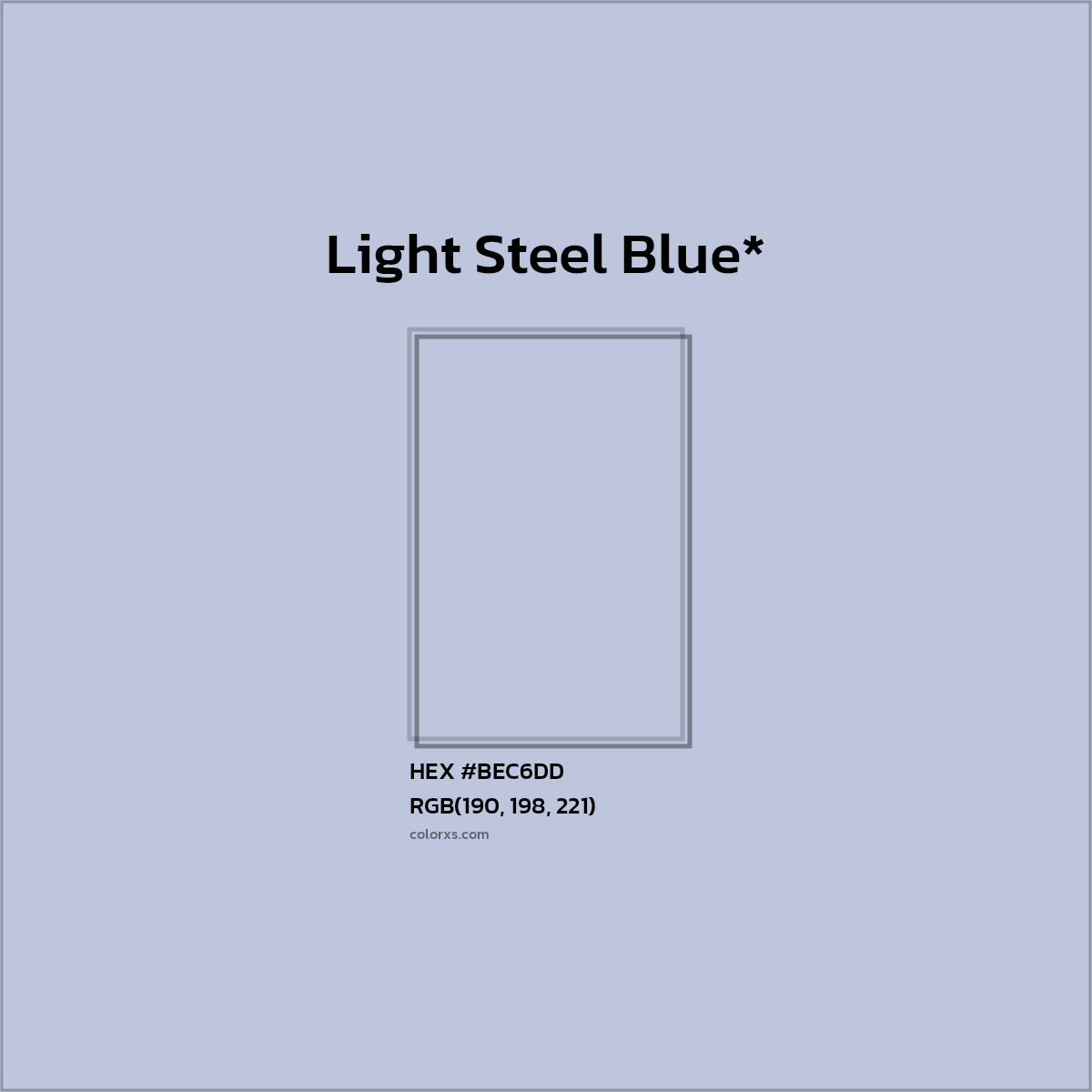 HEX #BEC6DD Color Name, Color Code, Palettes, Similar Paints, Images