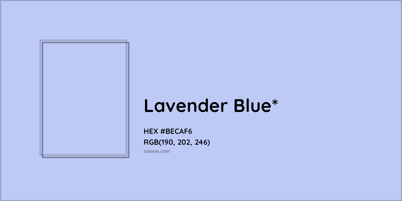 HEX #BECAF6 Color Name, Color Code, Palettes, Similar Paints, Images