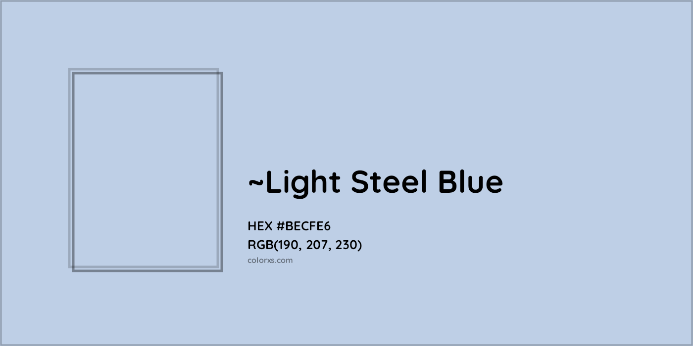 HEX #BECFE6 Color Name, Color Code, Palettes, Similar Paints, Images