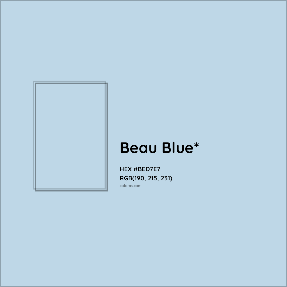 HEX #BED7E7 Color Name, Color Code, Palettes, Similar Paints, Images