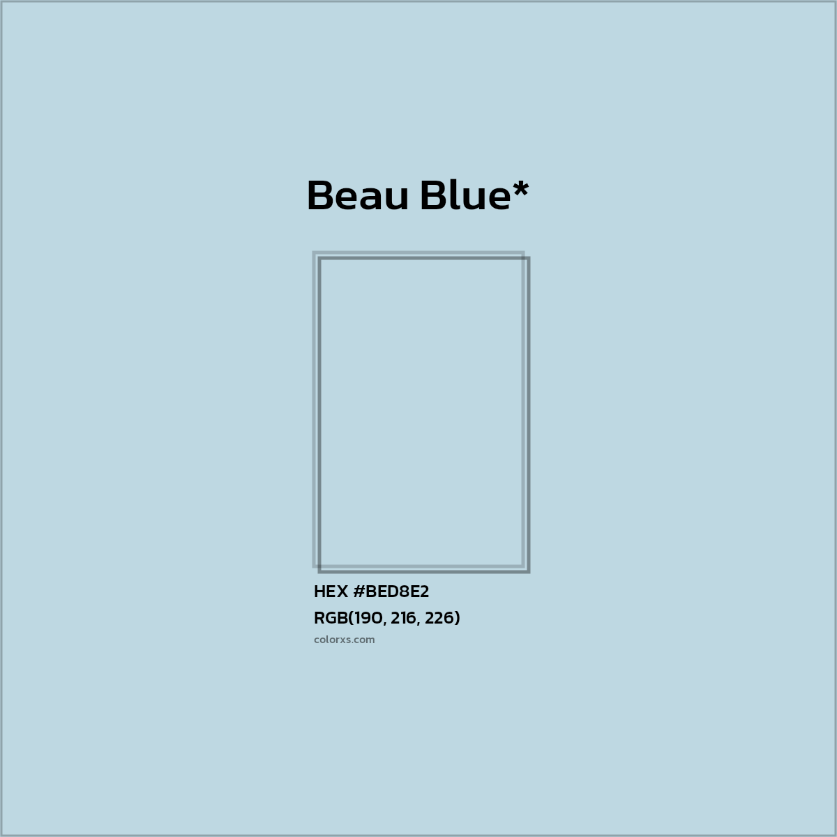 HEX #BED8E2 Color Name, Color Code, Palettes, Similar Paints, Images