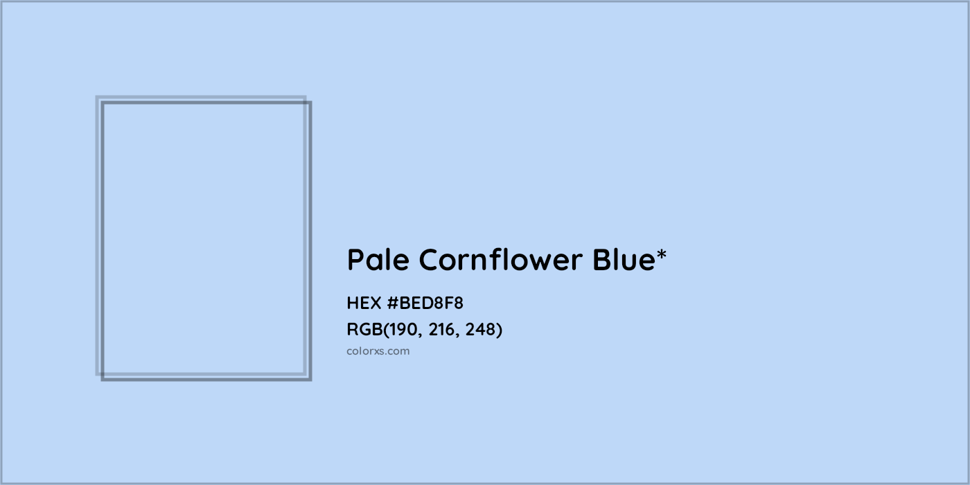 HEX #BED8F8 Color Name, Color Code, Palettes, Similar Paints, Images