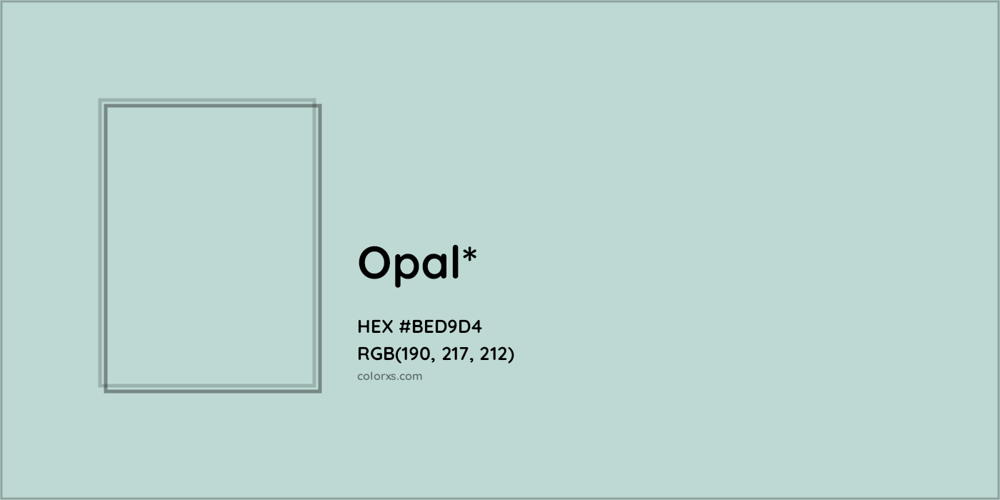 HEX #BED9D4 Color Name, Color Code, Palettes, Similar Paints, Images