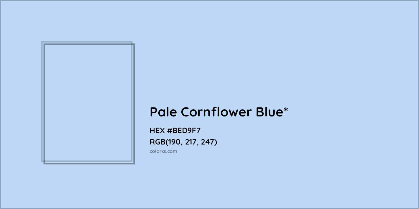 HEX #BED9F7 Color Name, Color Code, Palettes, Similar Paints, Images