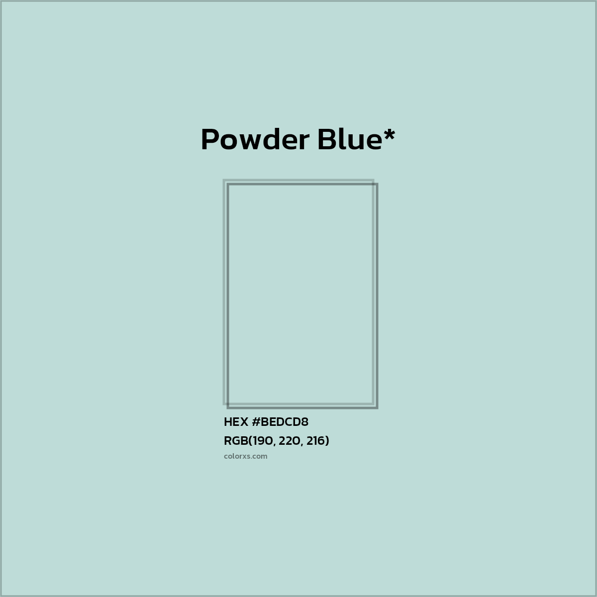 HEX #BEDCD8 Color Name, Color Code, Palettes, Similar Paints, Images