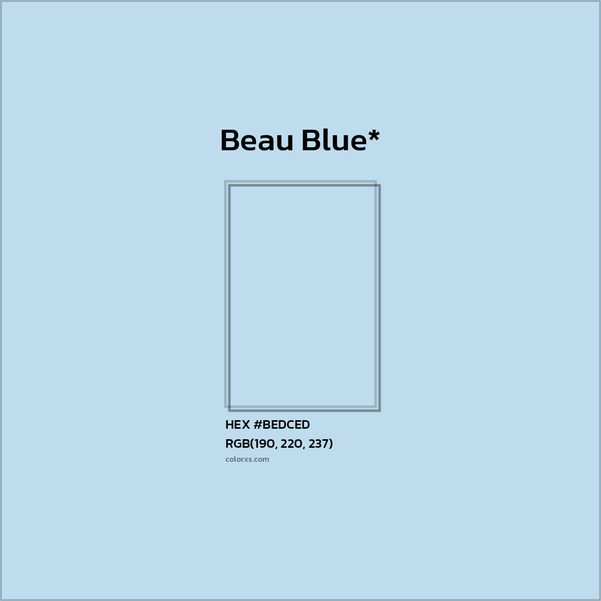 HEX #BEDCED Color Name, Color Code, Palettes, Similar Paints, Images