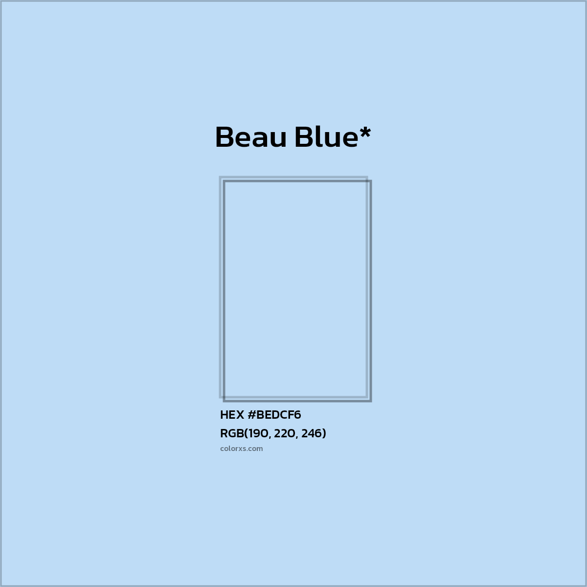 HEX #BEDCF6 Color Name, Color Code, Palettes, Similar Paints, Images