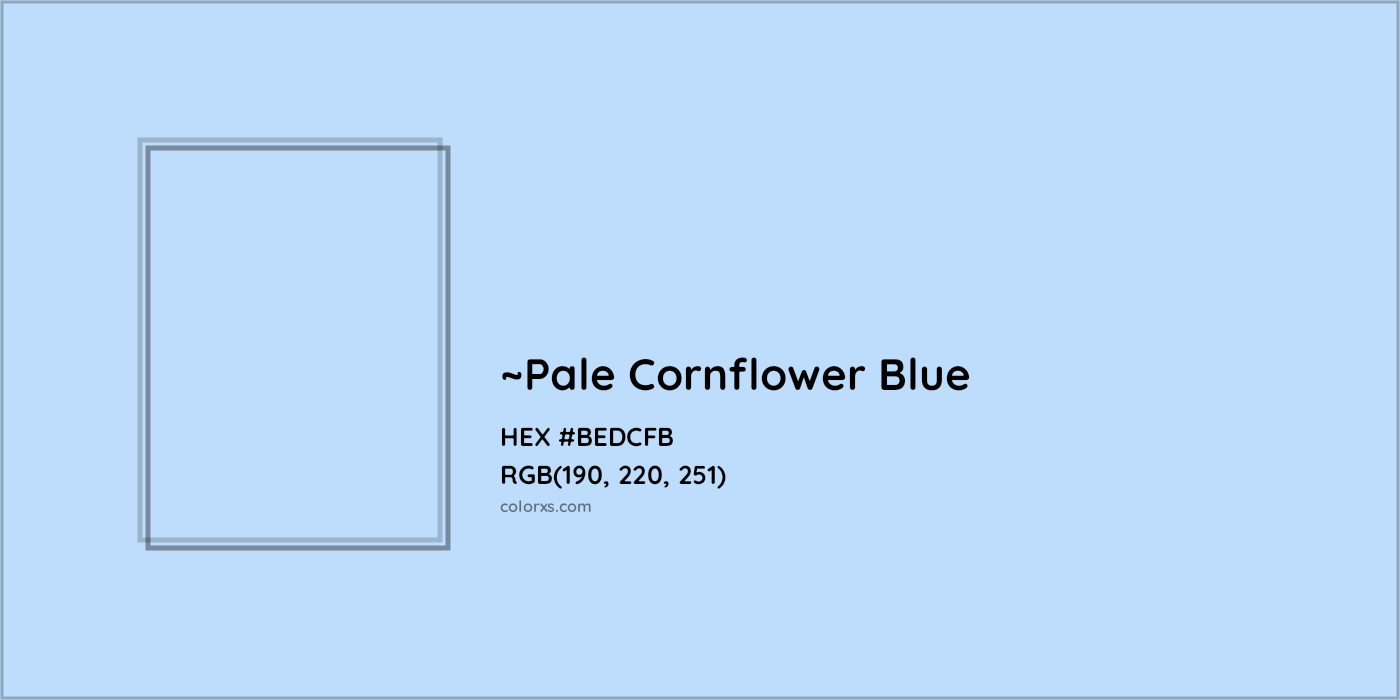 HEX #BEDCFB Color Name, Color Code, Palettes, Similar Paints, Images