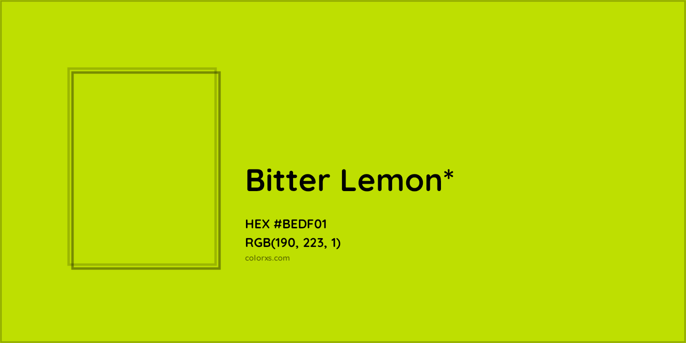 HEX #BEDF01 Color Name, Color Code, Palettes, Similar Paints, Images