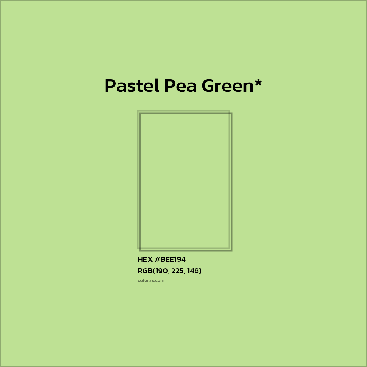 HEX #BEE194 Color Name, Color Code, Palettes, Similar Paints, Images