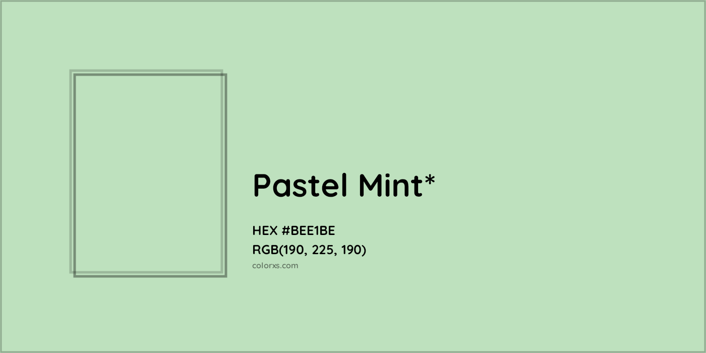 HEX #BEE1BE Color Name, Color Code, Palettes, Similar Paints, Images