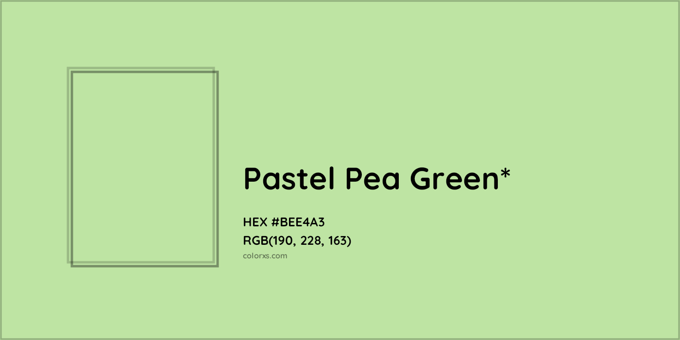 HEX #BEE4A3 Color Name, Color Code, Palettes, Similar Paints, Images
