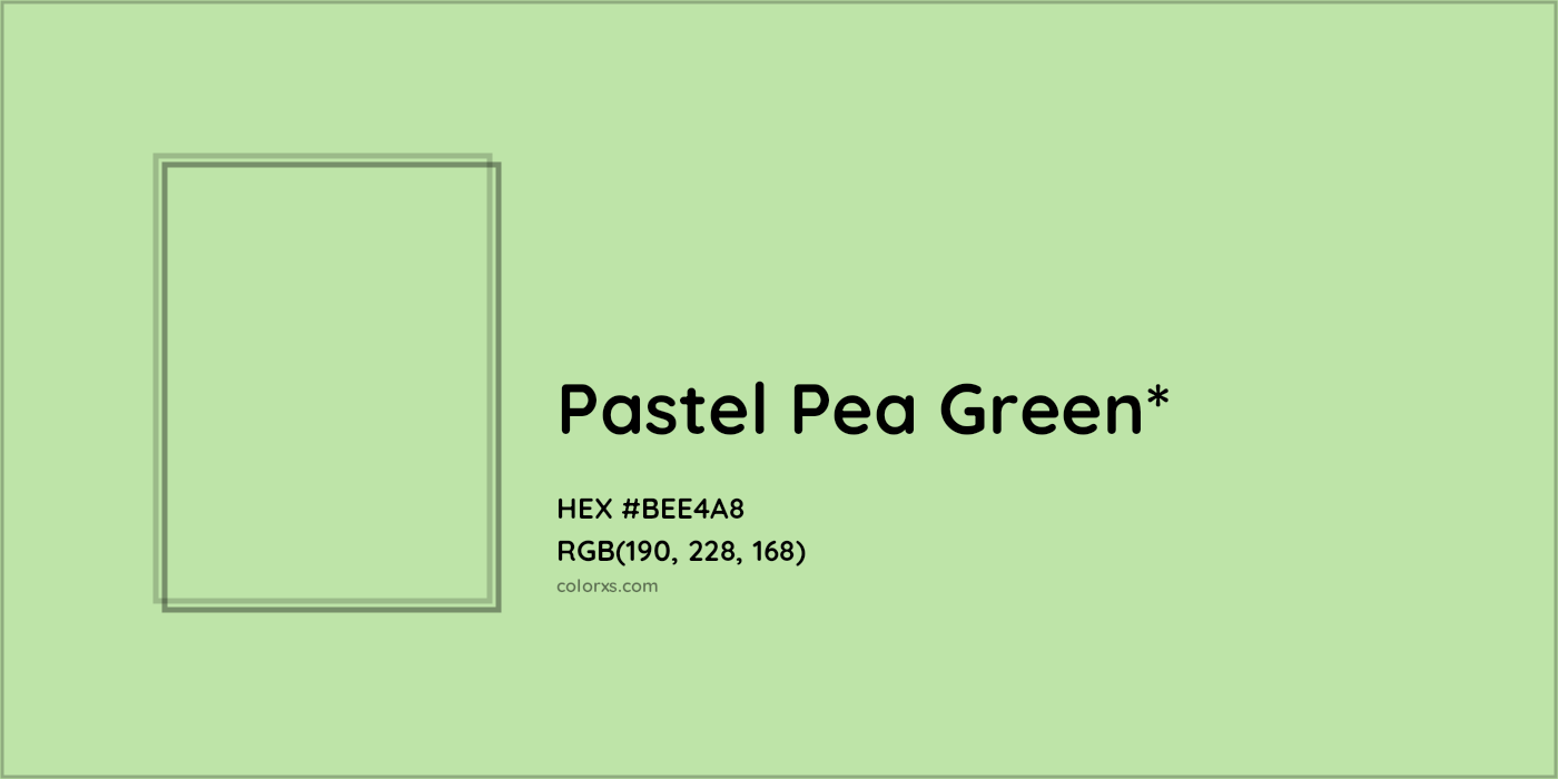 HEX #BEE4A8 Color Name, Color Code, Palettes, Similar Paints, Images