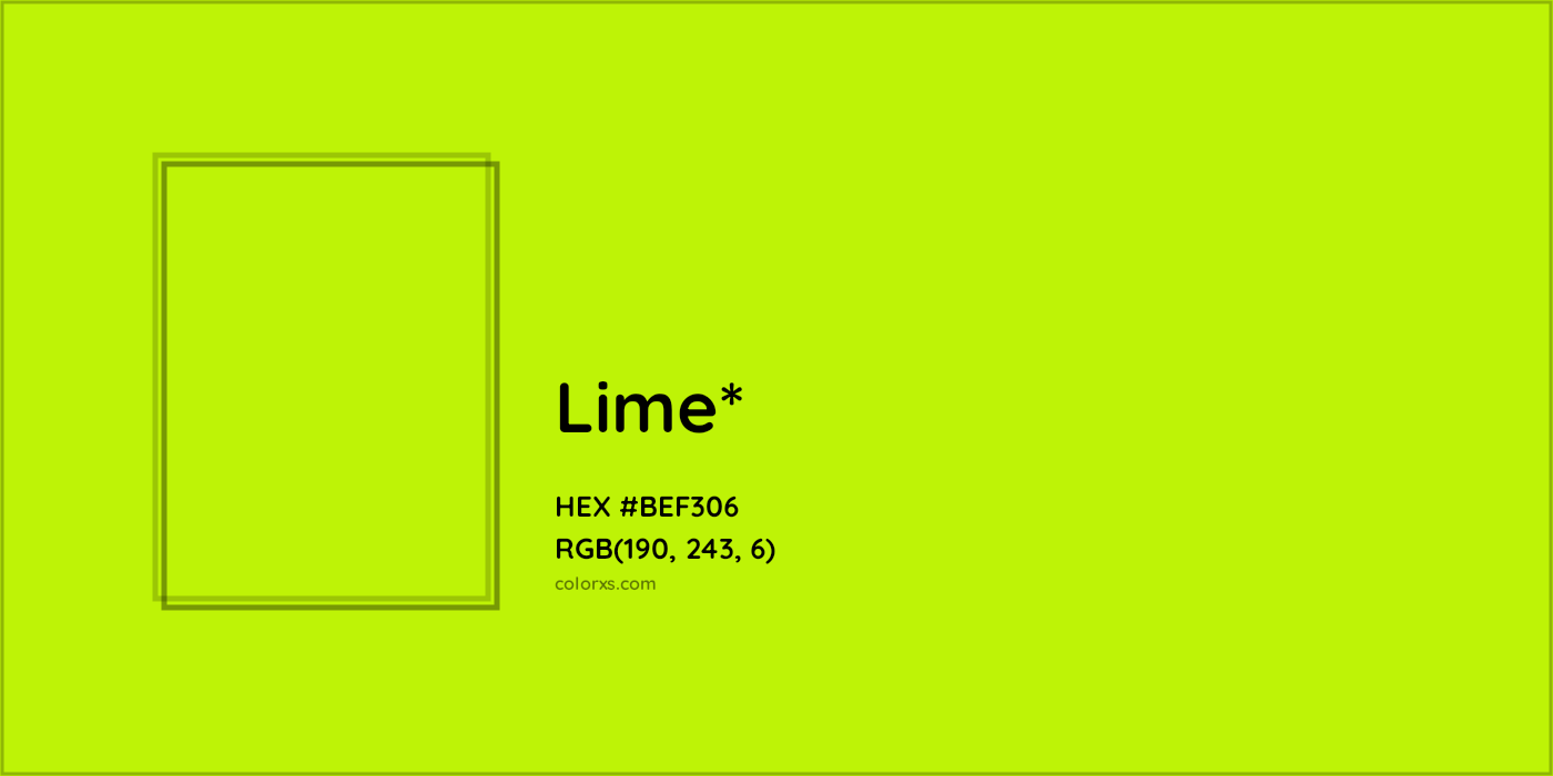 HEX #BEF306 Color Name, Color Code, Palettes, Similar Paints, Images