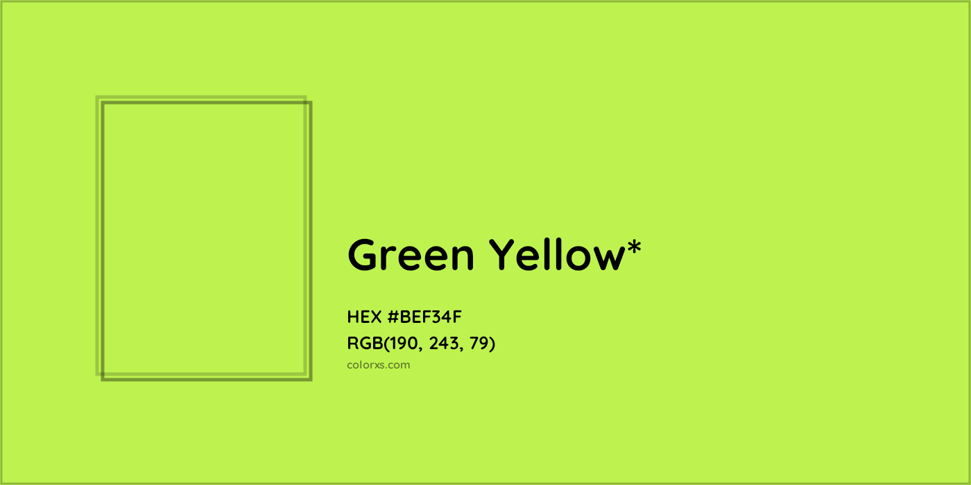 HEX #BEF34F Color Name, Color Code, Palettes, Similar Paints, Images